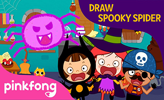 Pinkfong Haunted House AND Draw a Spider - Halloween Songs