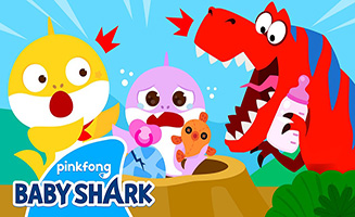 Peekaboo Baby Shark Babysits At A Dinosaur Theme Park