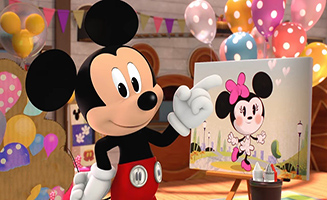 Mickey Mouse Colors Minnie Mouse A Birthday Painting