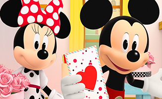 Mickey Mouse Makes A Valentines Day Card For Minnie Mouse