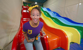 Blippi And Meekah Wiggle Down The Rainbow Slide