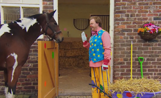 Mr Tumble Cleans The Horse Stables