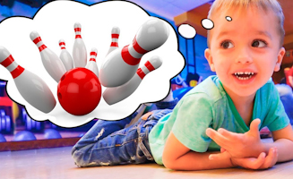 Vlad And Nikita Children And Parents Playing Bowling