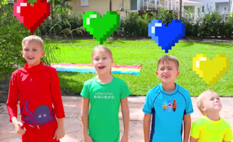 Vlad And Niki Four Colors Water Balloons Challenge