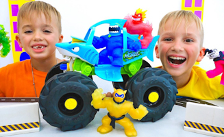 Vlad And Niki Play With Heroes Of Goo Jit Zu Toys