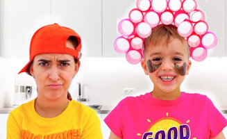 Niki Copying Mom For 24 Hours Challenge