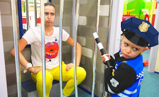 Vlad And Mama Play At The Game Center For Children