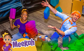 Blippi And Meekah Build Giant Tower Bridge With Rainbow Blocks