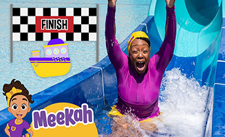 Meekah Speeds Down Water Slides