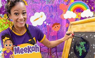 Meekah Builds A Tower Of Blocks And Paints