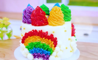 Satisfying Baking Miniature Rainbow Chocolate Cake - Trending Rainbow Topping