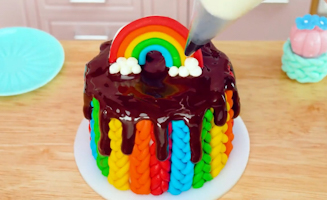 Satisfying Baking Miniature Rainbow Oreo Cake Vs Rainbow Kitkat Candy Cake