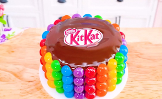 Satisfying Baking Miniature Rainbow Flower Oreo Cake With M And M Candy Sticks