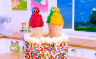 Satisfying Baking Miniature Rainbow Oreo Cake With Buttercream Swirl Asmr