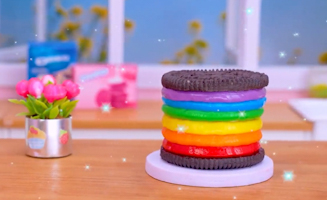 Satisfying Baking Miniature Oreo Rainbow Cake Vs Rainbow Kitkat Cake