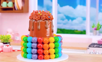 Satisfying Baking Miniature Rainbow Chocolate M And M Cakes - Mini Fondant Cake
