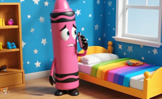 Five Little Crayons Jumping On The Bed