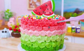 Satisfying Baking Miniature Rainbow Oreo Cake Vs Watermelon Kitkat Cake