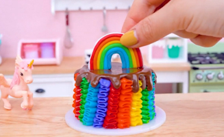 Satisfying Baking Miniature Rainbow M And M Chocolate Cake
