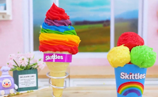 Satisfying Baking Miniature Rainbow Kitkat Cake