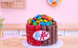 Satisfying Baking Miniature M And Ms Sticks Cake With Kitkat Candy