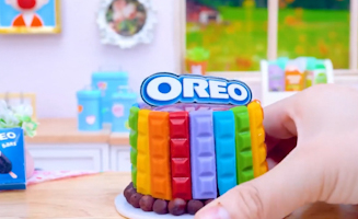 Satisfying Baking Miniature Rainbow Cake - Pop It Chocolate Cake Challenge