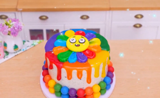Satisfying Baking Miniature Rainbow Oreo Cream Sandwich With Melted Chocolate