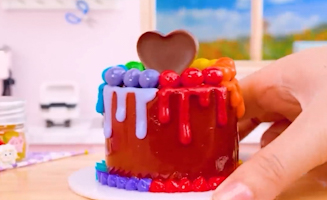 Satisfying Baking Miniature Rainbow Sponge Cake