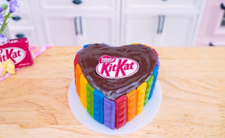 Satisfying Baking Miniature Kinder Joy Rainbow Cake - Miniature Cake