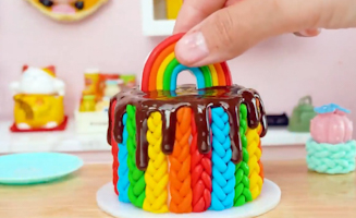 Satisfying Baking Miniature Three Tier Chocolate Drip Cake - Best Layer Cake