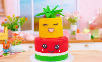 Satisfying Baking Miniature Rainbow Buttercream Pop It Cake - Best Of Mini Cake