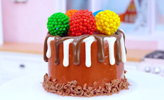 Satisfying Baking Miniature Watermelon Kinder Joy Chocolate Cake