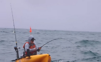 Kayak Fishing Offshore For Giant Fish While Dodging Storms Pt 2