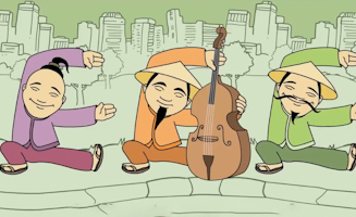 Drei Chinesen Mit Dem Kontrabass