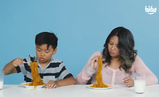 Parents And Kids Try The Spicy Noodle Challenge