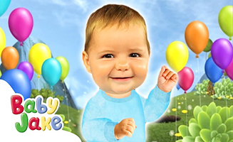 Baby Jake Flying with Balloons